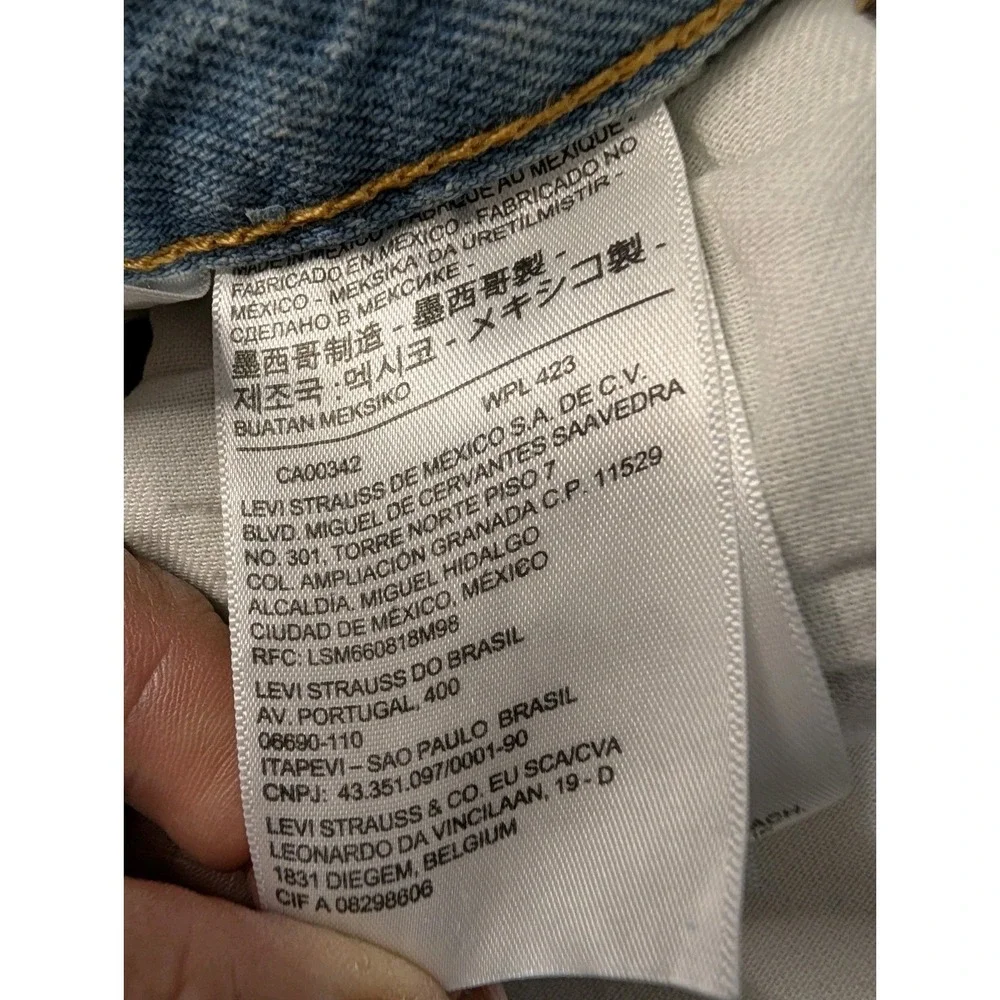 Levi's 501 Original Stretch Jeans Men's 36x32 Light Wash Button Fly Straight Leg